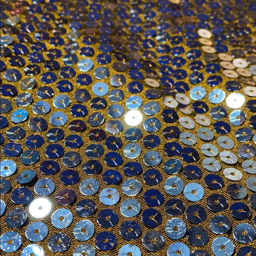 Blue Sequin Vintage Pencil Skirt - Picture 2 of 4